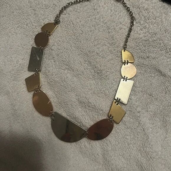 Alfani Necklace silver gold and bronze statement necklace nwt - Picture 5 of 9